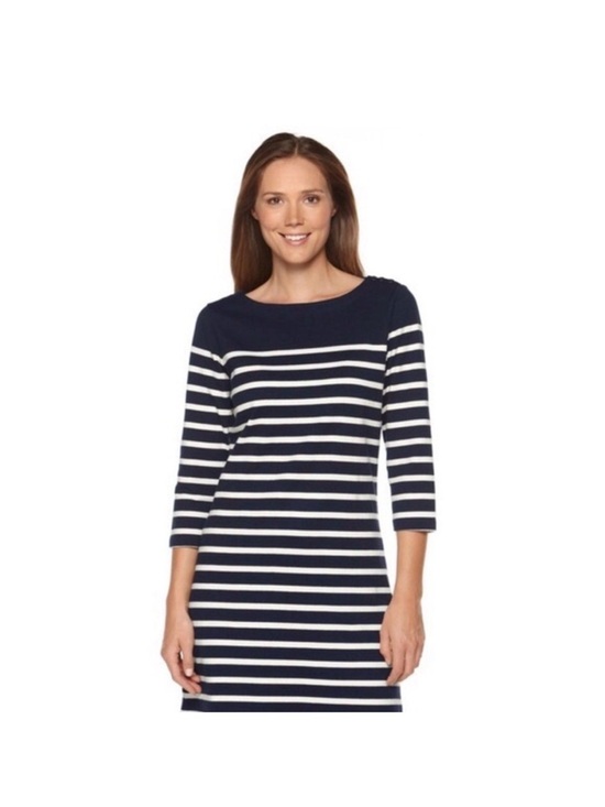 L.L. Bean Dresses & Skirts - L.L. Bean | Navy and White Striped Midi Shirtdress Women’s Size Small Regular